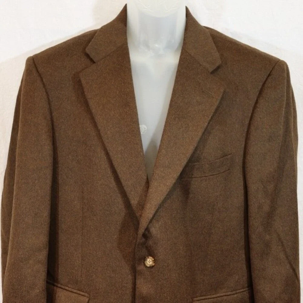 Bill Blass Brown 100% Camel Hair Blazer Jacket 42S